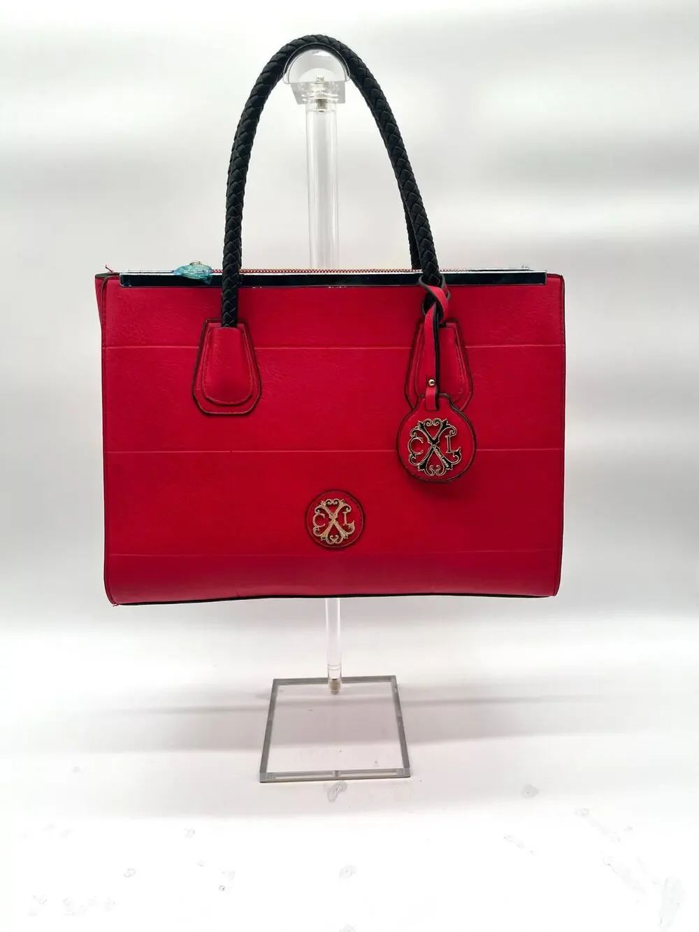 CHRISTIAN LACROIX Red Quilted Tote NWOT, Logo Charm Included